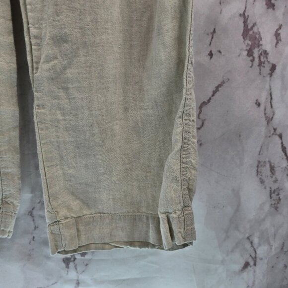 Allen Allen Pants Womens Small X 30 Cream Beige Linen Wide Leg Lakenlook - Picture 4 of 10